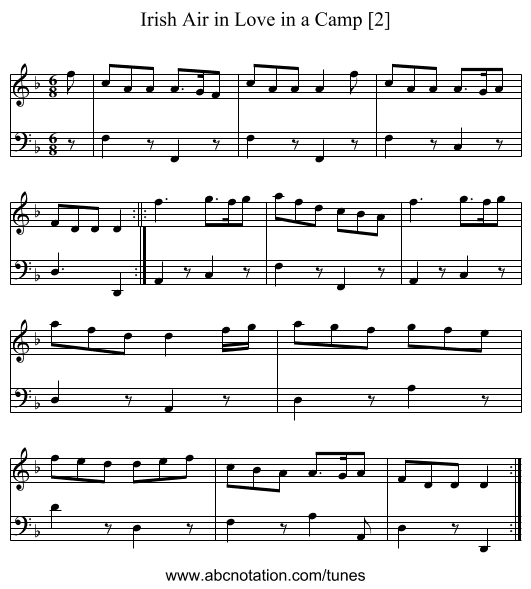 Irish Air in Love in a Camp [2] - staff notation