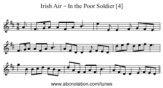 Irish Air – In the Poor Soldier [4] - staff notation