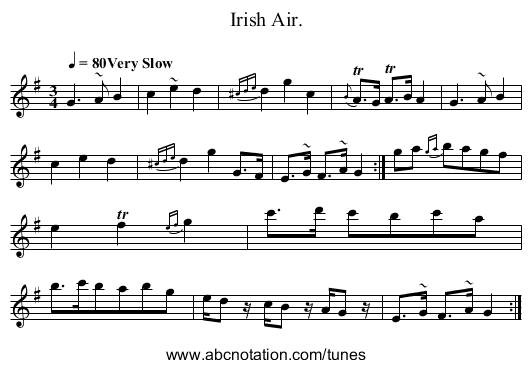 Irish Air. - staff notation