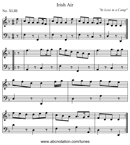 Irish Air - staff notation