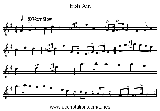Irish Air. - staff notation