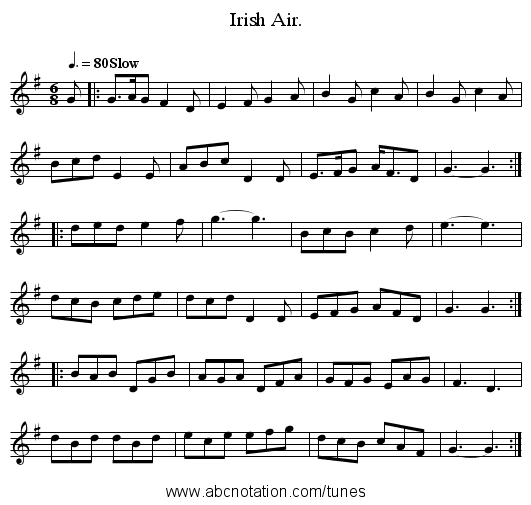 Irish Air. - staff notation