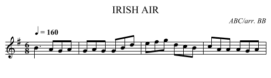 IRISH AIR - staff notation