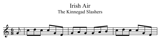 Irish Air - staff notation