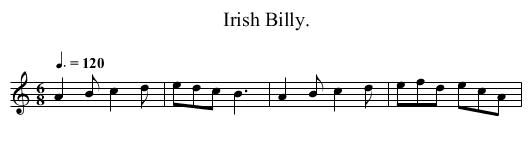 Irish Billy. - staff notation