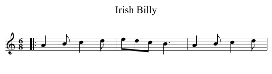 Irish Billy - staff notation