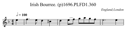 Irish Bourree. (p)1696.PLFD1.360 - staff notation