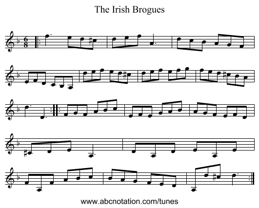 Irish Brogues, The - staff notation