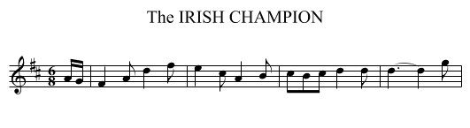 IRISH CHAMPION, The - staff notation