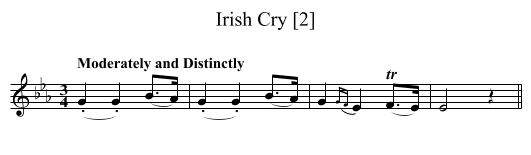 Irish Cry [2] - staff notation