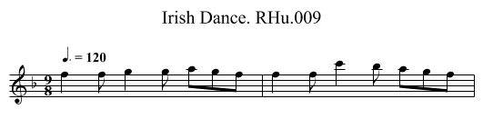 Irish Dance. RHu.009 - staff notation