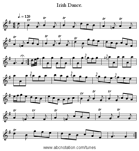 Irish Dance. - staff notation