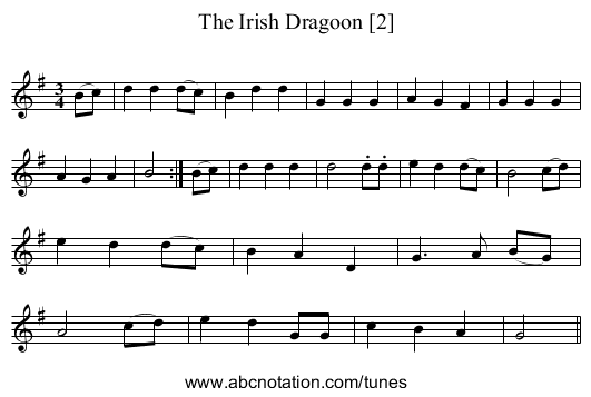 Irish Dragoon [2], The - staff notation