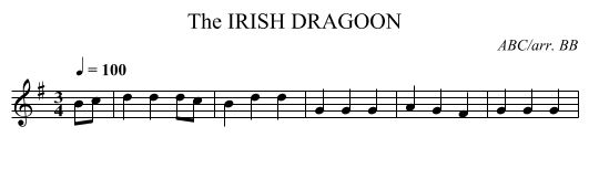 IRISH DRAGOON, The - staff notation