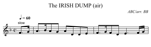 IRISH DUMP (air), The - staff notation