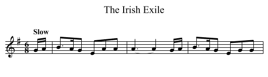 Irish Exile, The - staff notation