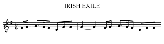 IRISH EXILE - staff notation