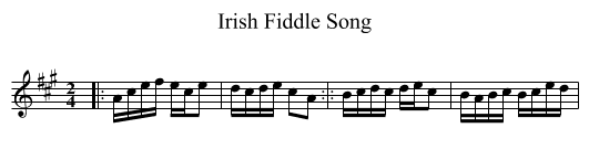Irish Fiddle Song - staff notation