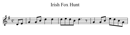 Irish Fox Hunt - staff notation