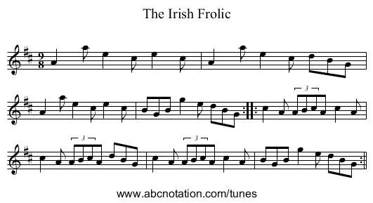 Irish Frolic, The - staff notation