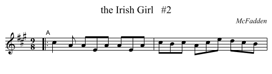 Irish Girl   #2, the  - staff notation
