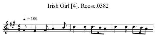 Irish Girl [4]. Roose.0382 - staff notation