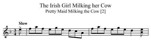 Irish Girl Milking her Cow, The - staff notation