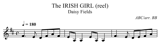 IRISH GIRL (reel), The - staff notation