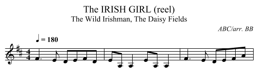 IRISH GIRL (reel), The - staff notation