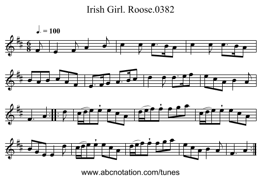 Irish Girl. Roose.0382 - staff notation