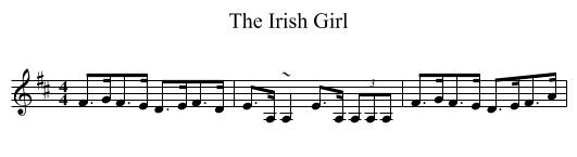 Irish Girl, The  - staff notation