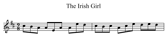Irish Girl, The  - staff notation