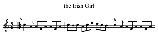 Irish Girl, the  - staff notation
