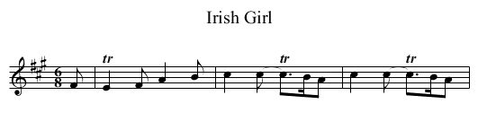 Irish Girl - staff notation