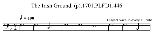 Irish Ground. (p).1701.PLFD1.446, The - staff notation
