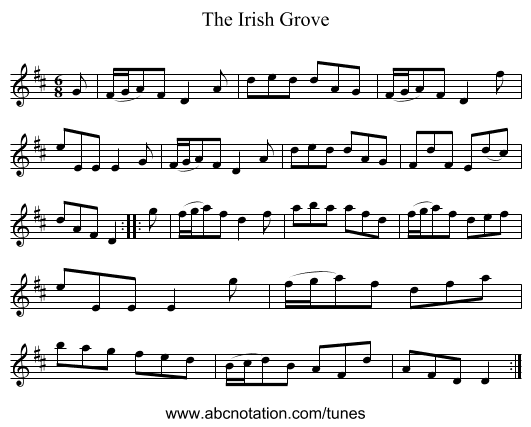 Irish Grove, The - staff notation