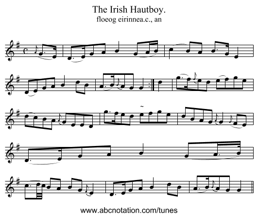 Irish Hautboy., The - staff notation