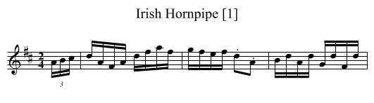 Irish Hornpipe [1] - staff notation