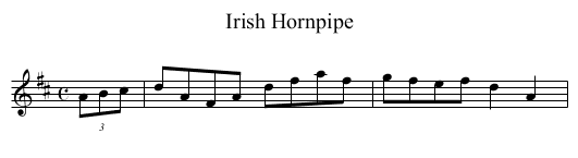 Irish Hornpipe - staff notation