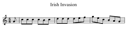 Irish Invasion - staff notation