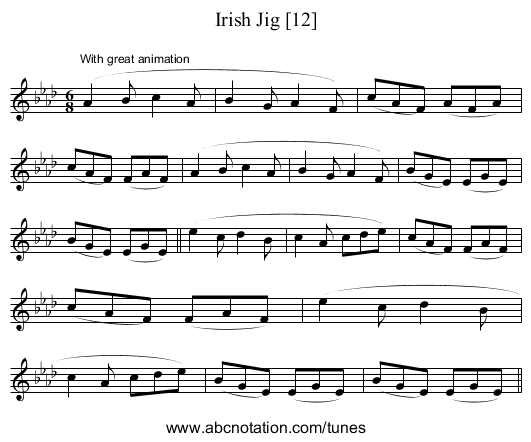 Irish Jig [12] - staff notation