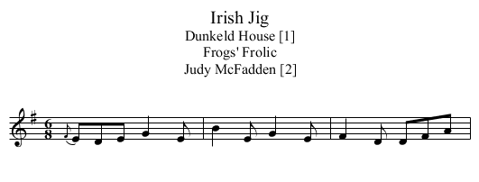 Irish Jig - staff notation