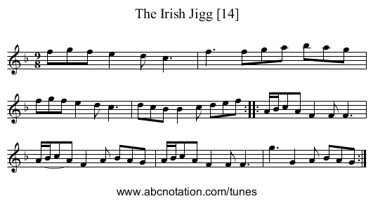 Irish Jigg [14], The - staff notation