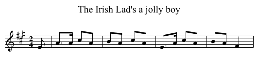 Irish Lad's a jolly boy, The - staff notation
