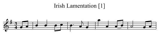 Irish Lamentation [1] - staff notation