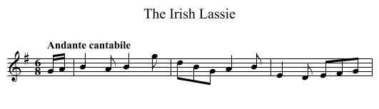 Irish Lassie, The - staff notation