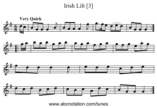 Irish Lilt [3] - staff notation
