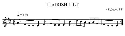IRISH LILT, The - staff notation