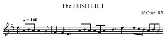 IRISH LILT, The - staff notation