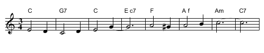 Irish Lullaby #1 - staff notation